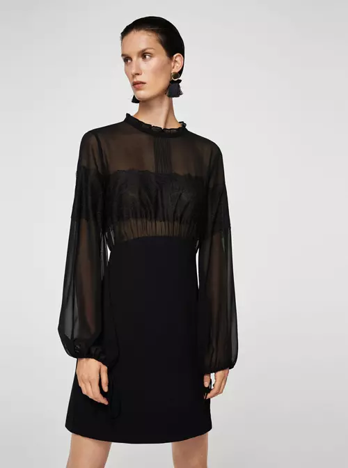 Rochie cu panou de dantela, Mango, 249,90 lei