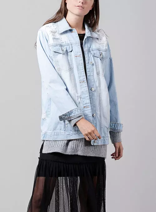 Jacheta din denim, Stradivarius, 149,9 lei