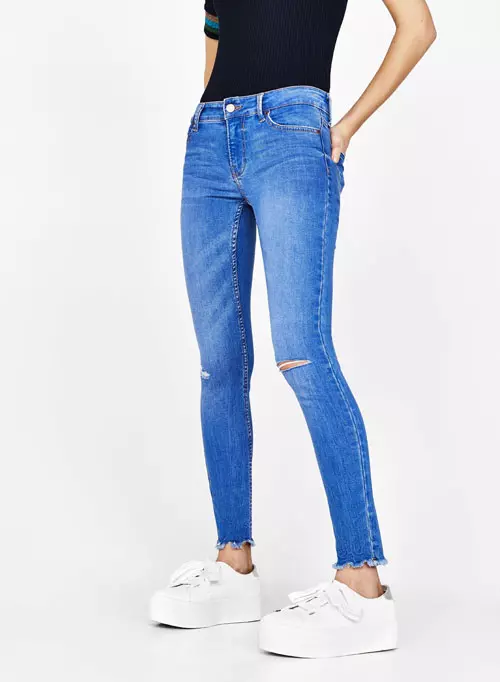 Jeans Skinny Fit, cu talie joasă, Bershka, 99,90 lei