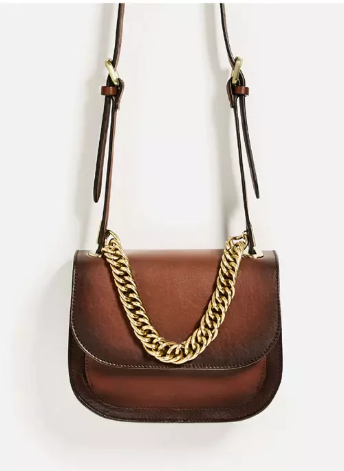 Geanta din piele, cu banduliera, Zara, 199,90 lei