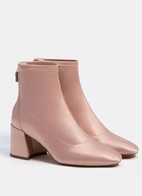 Botine din satin cu toc mediu, Bershka, 149,90 lei