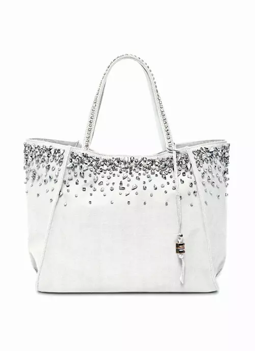 Geanta din piele cu aplicatii din cristale, Ermanno Scervino, 2.690 lei