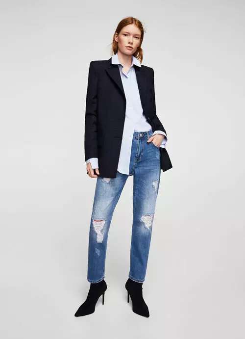 Jeans relaxed fit girlfriend, Mango, 159,90 lei