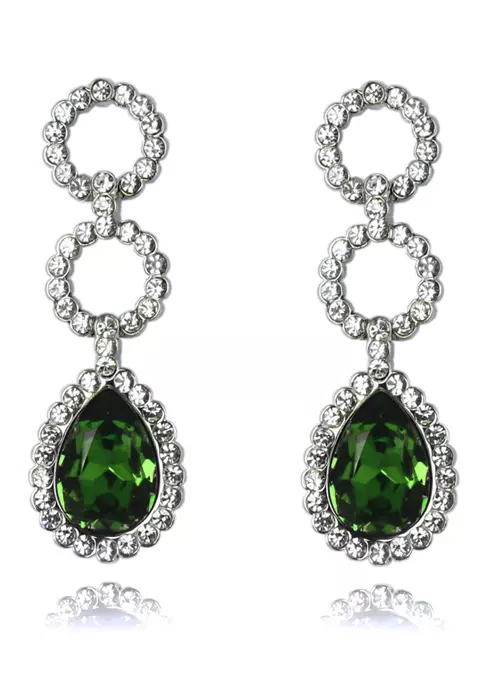 Cercei cu cristale Swarovski PARURE Milano Green Drops, 169 lei, www.luxurygifts.ro
