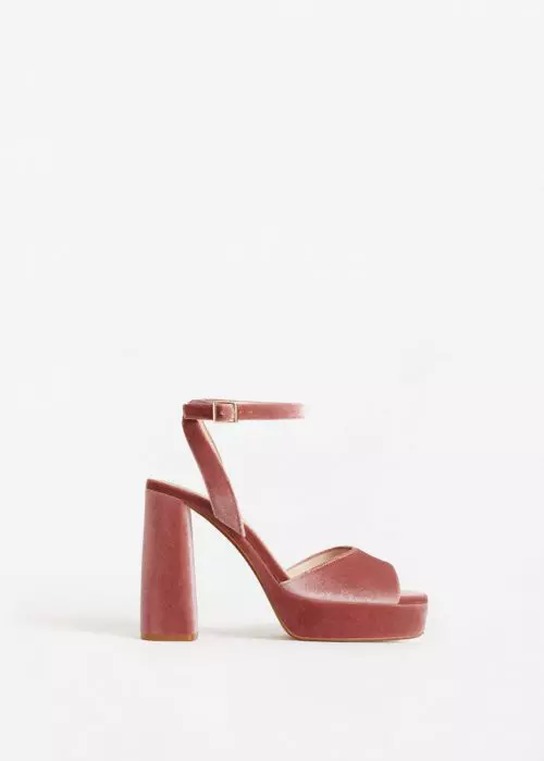 Sandale din catifea cu platforma, Mango, 199.90 lei