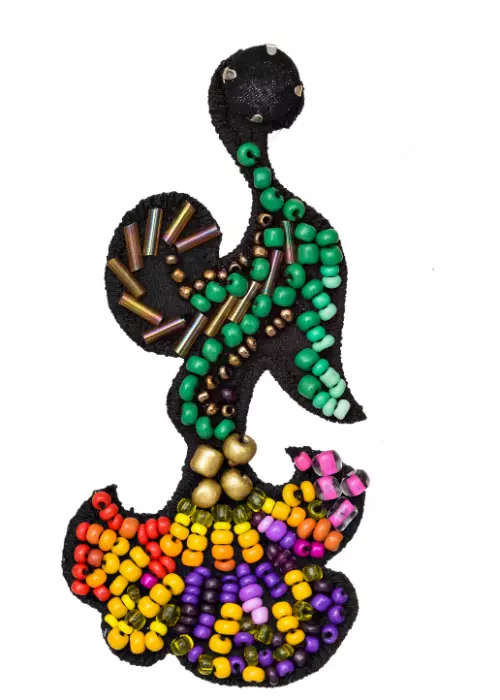 Cercel din matase si margele, Laura8, 250 lei