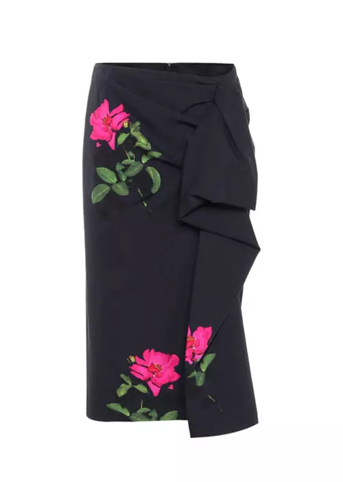 Fustă din stofă de lână, Dries Van Noten, 645 euro, www.mytheresa.com