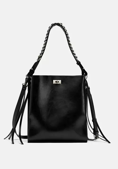 Geantă tip sac, cu inele pe mâner, Zara, 179,90 lei
