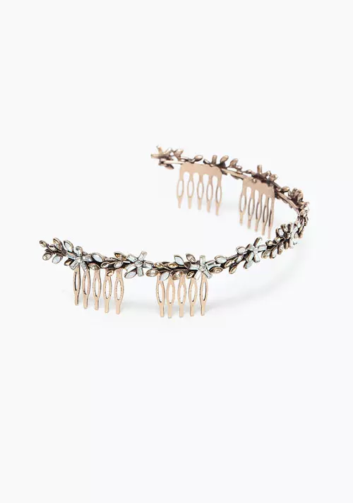 Diadema cu cristale si flori, Zara, 79.90 lei