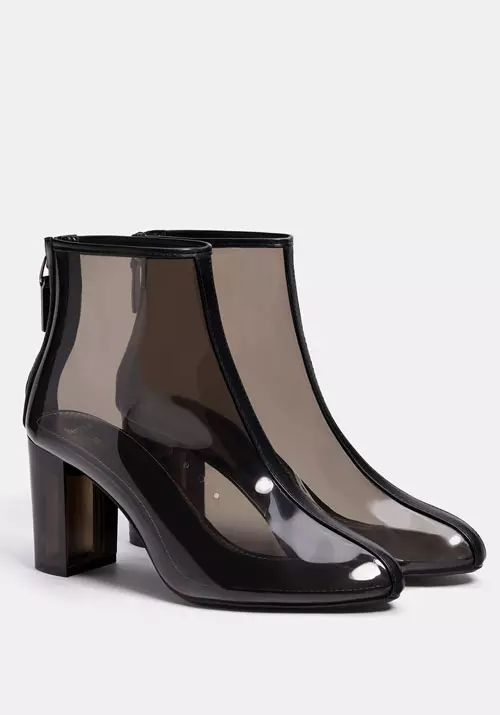 Botine din vinil cu toc metacrilat, Bershka, 199,90 lei