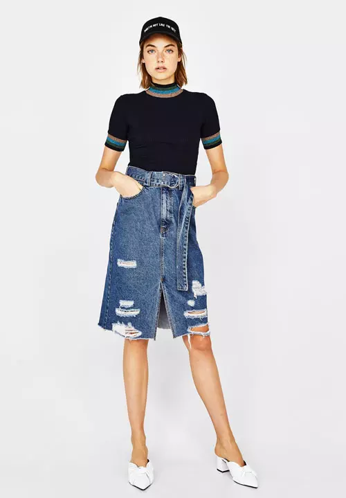 Fustă din denim, Bershka, 129,90 lei