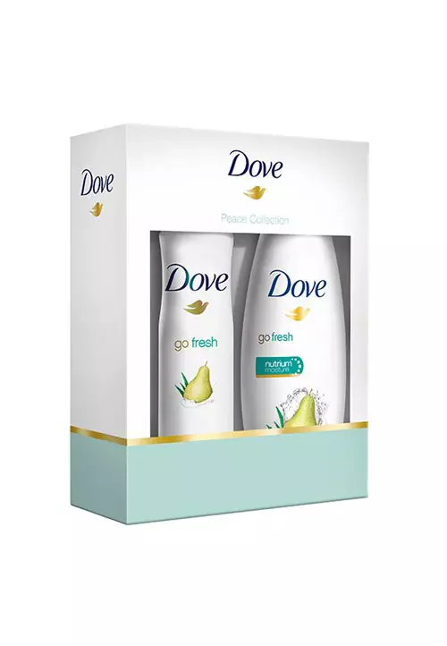 Set Dove Pear&Aloe Vera, 31,99 lei (conține gel de duș și Deodorant spray)