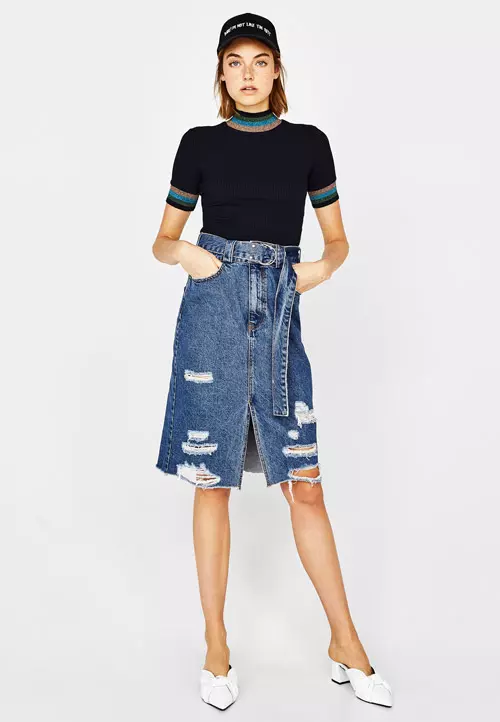 Fustă din denim, Bershka, 129,90 lei