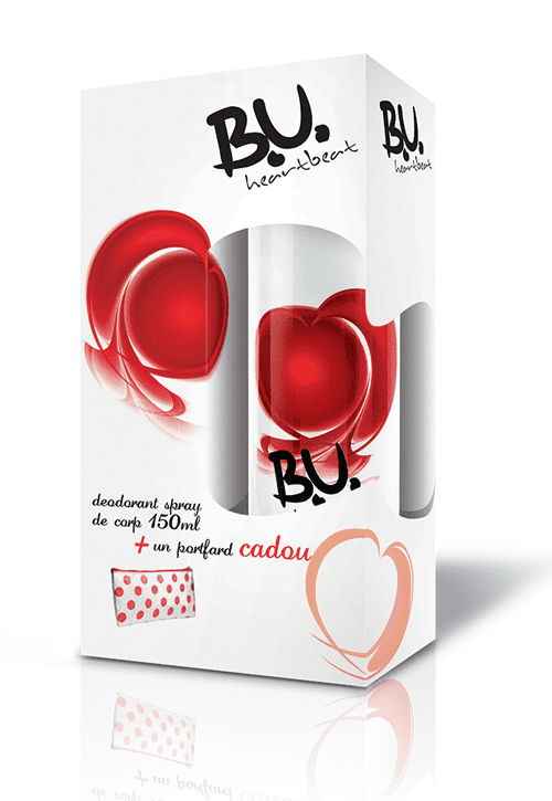 Pachet B.U. Heartbeat Deo 150ml + portfard CADOU,  12,5 lei