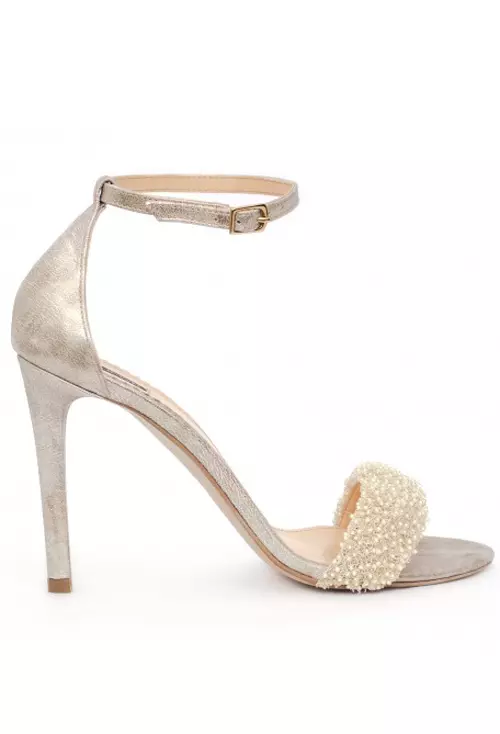 Sandale din plee cu perle aplicate, Hannami Shoes, 1.200 lei