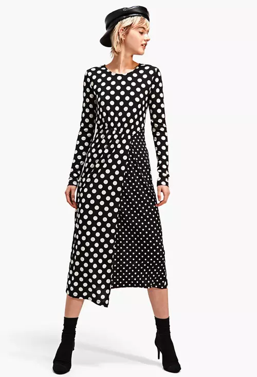 Rochie din tricot și buline combinate, Stradivarius, 119,90 lei