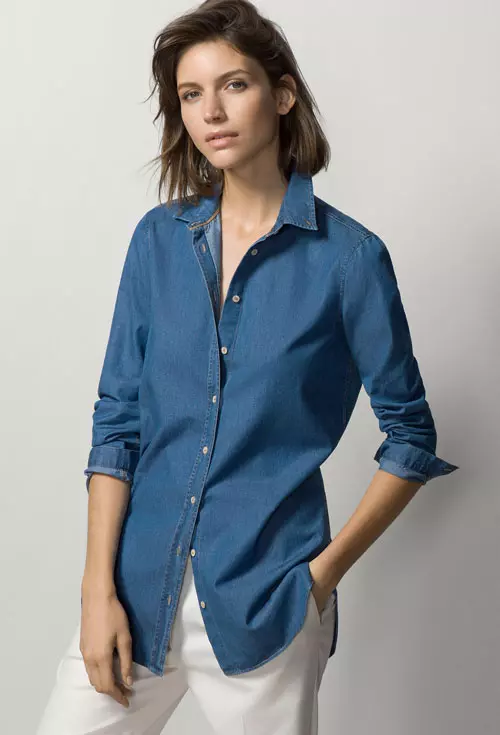Camasa lunga din denim, Massimo Dutti, 199 lei