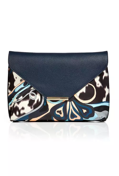 Clutch cu imprimeu, din piele si blana, Emilio Pucci, 2.628 lei, wwwstylebopcom