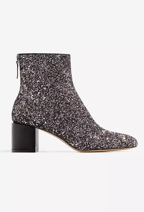 Botine cu toc mediu si sclipici, Stradivarius, 189,90 lei