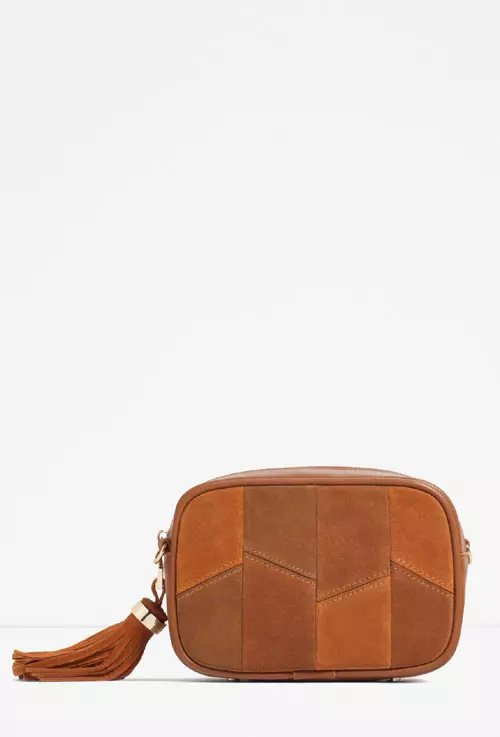 Geanta din piele velur, Zara, 179,90 lei