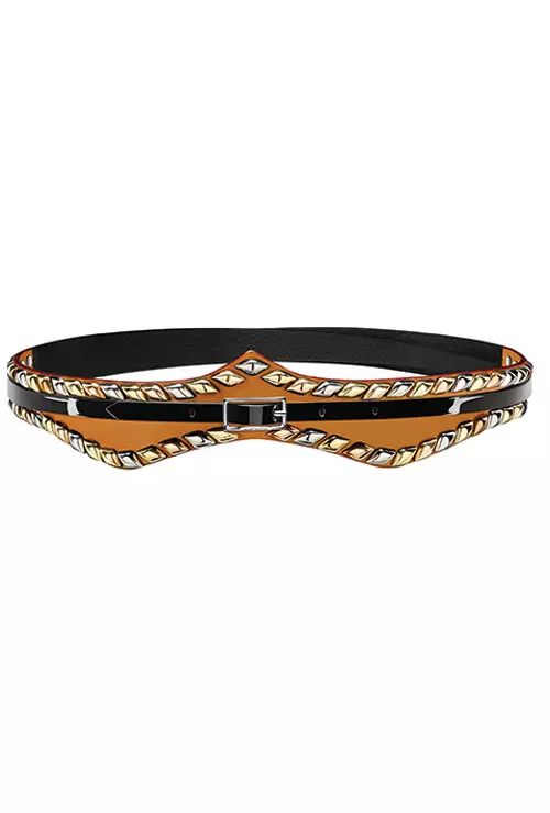 Curea din piele cu aplicatii metalice, Louis Vuitton, 4.650 lei