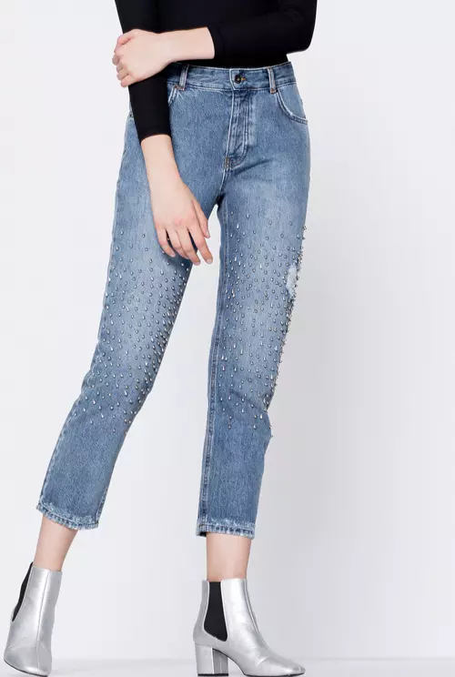 Jeans cu aplicatii, Pull & Bear, 179,90 lei