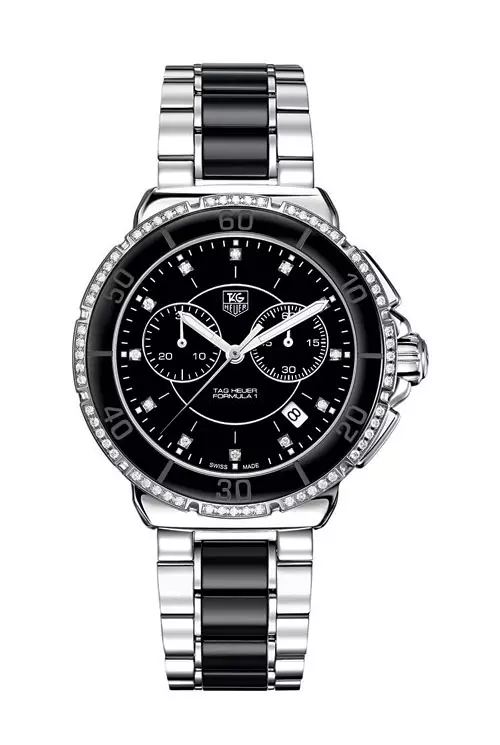 Ceas cu cadran din aur si diamante, Tag Heuer Formula 1 Chronograph, 13.780 lei, magazinele Galt Orologerie Elvetiana