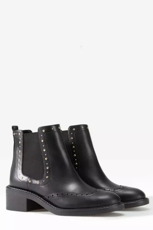 Botine din piele, Stradivarius, 229,90 lei