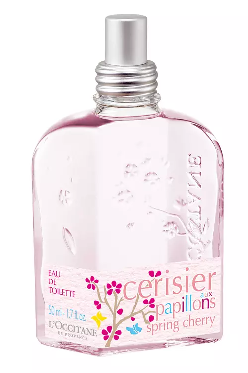 Spring Cherry, L‘Occitane, 155 lei, 50 ml. Proaspata apa de toaleta ne duce cu gandul la o livada de ciresi din Provence, in plin sezon.