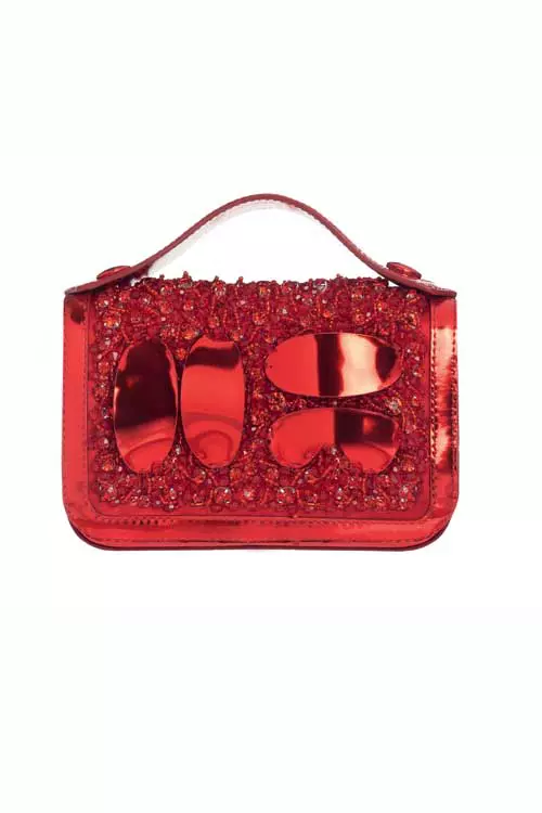 Plic din material textil cu aplicatii din cristale, Moschino, 3.850 lei