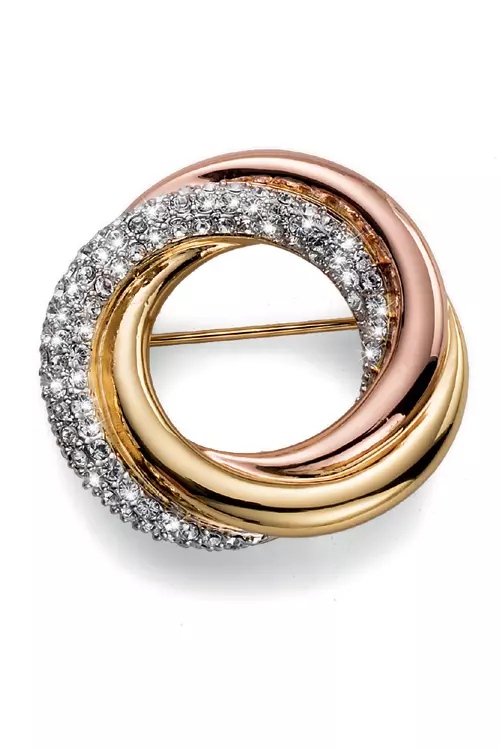 Brosa metalica placata cu rhodium si cristale Swarovski, Oliver Weber, 249,99 lei, magazinele B&B Collection