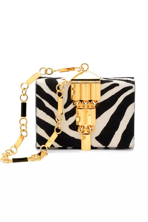 Geanta din blana cu aplicatii metalice, Giuseppe Zanotti, cu pretul la cerere, magazinul Distinto