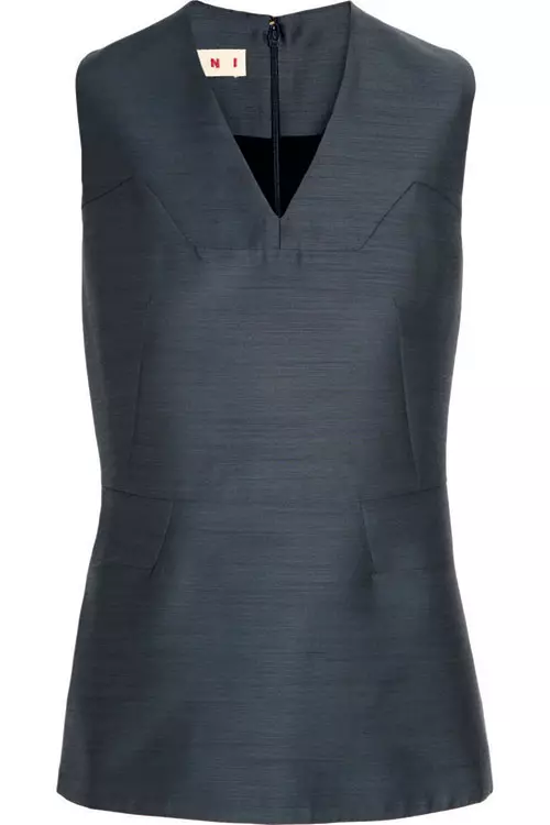 Top din matase si stofa de lana, Marni, 540 euro, www.net-a-porter.com