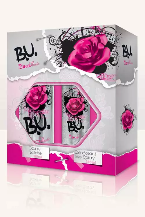 Set Rockmantic B.U., 46 lei. Contine Eau de Toilette (50 ml) si deo body spray.