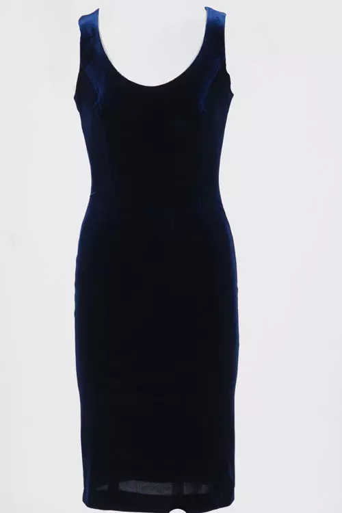 Rochie din catifea albastra, 220 lei, YOKKO