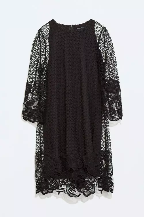 Rochie scurta, cu detalii din dantela, Zara, 229,90 lei
