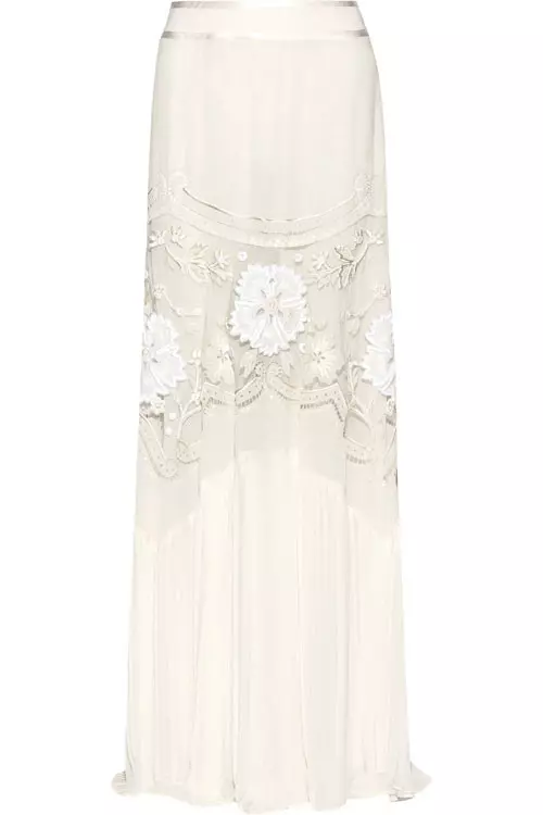 Fusta din matase cu broderie, Roberto Cavalli, 24.829 lei; 