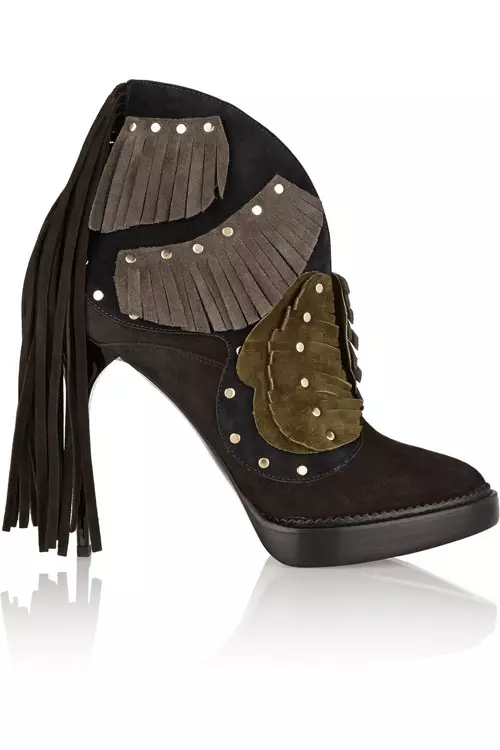 Botine din piele velur, Burberry, 5.300 lei