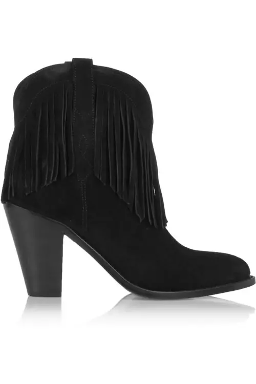 Botine din piele velur, Saint Laurent, 3.600 lei