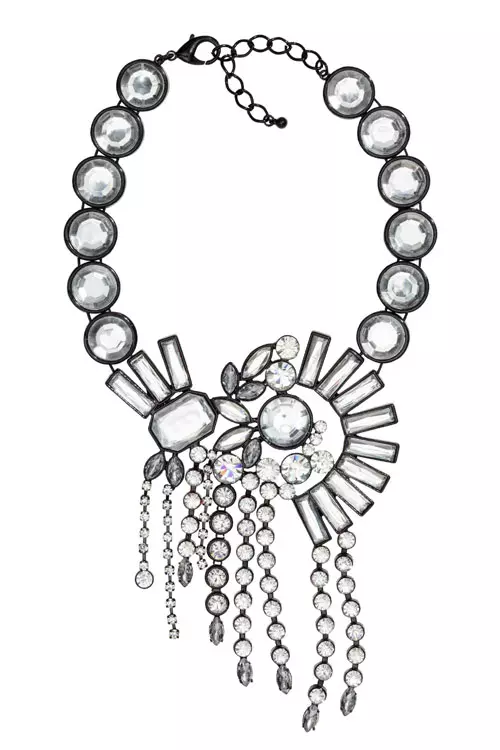 Colier din metal si pietre din sticla, H&M, 129 lei