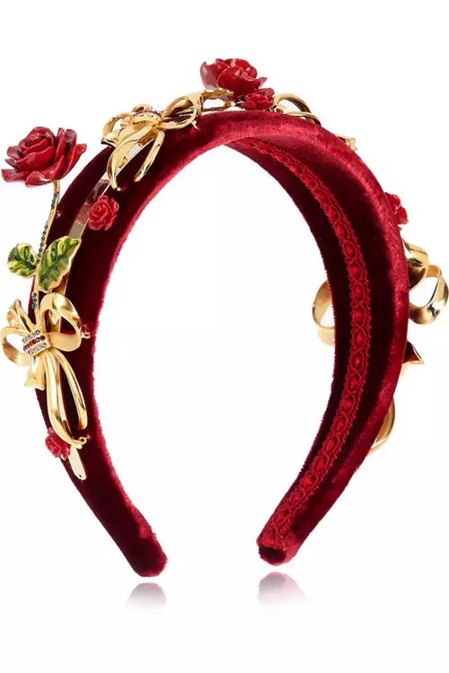Bentita din catifea cu aplicatii, Dolce&Gabbana, 5.624 lei