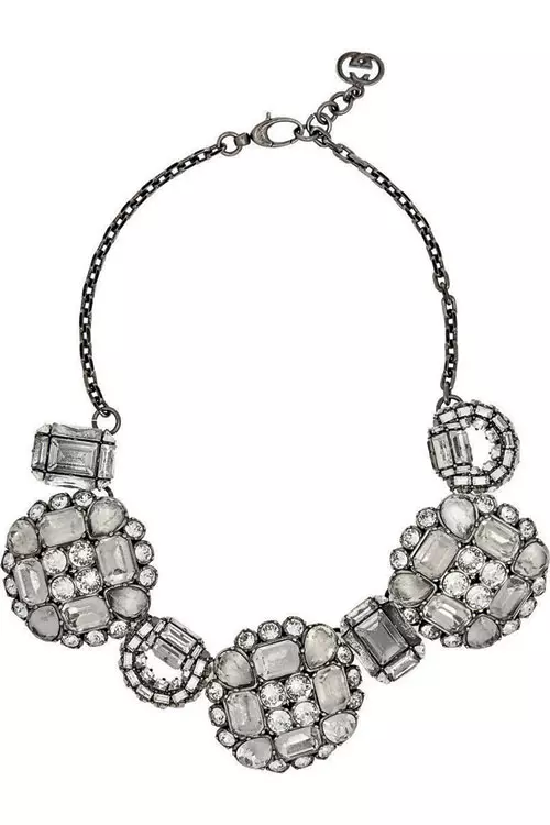 Colier din otel inoxidabil si cristale, Gucci, 12.300 lei