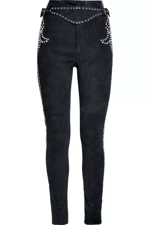 Pantaloni din piele cu aplicatii metalice, Isabel Marant, 8.189 lei, magazinul The PlaceX