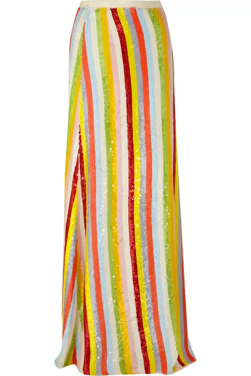 Fusta din matase si paiete aplicate, J.Crew, 1.367 euro, www.net-a-porter.com