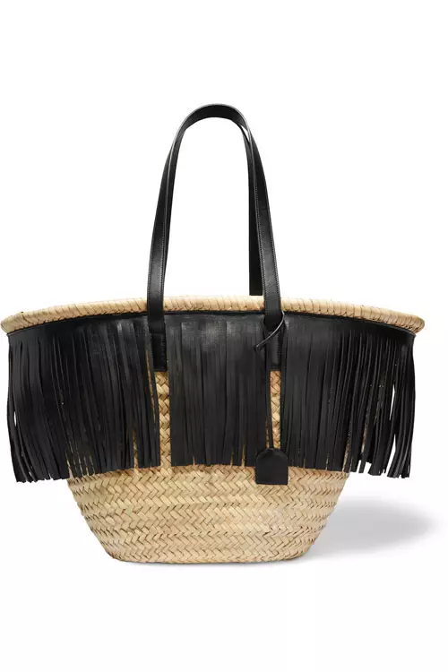 Geanta din paie si piele, Saint Laurent, 4.039 lei, magazinul Mengotti
