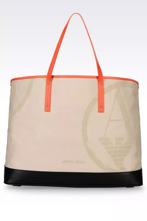 Geanta din piele si material textil, Armani Jeans, 969 lei