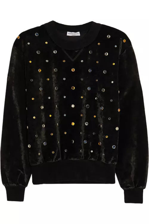 Sweatshirt din catifea, Sonia Rykiel, 2.090 lei, www.net-a-porter.com