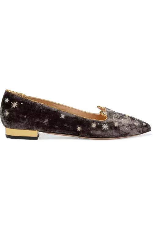 Balerini din catifea, Charlotte Olympia, 2.537 lei