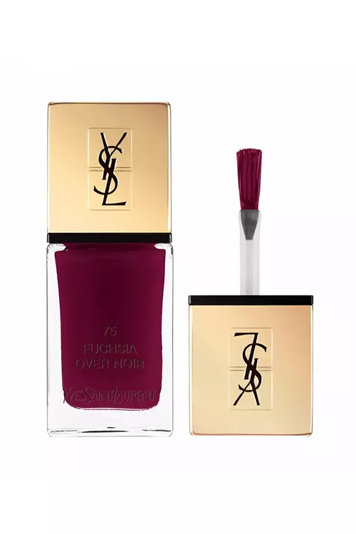 Lac de unghii, Yves Saint Laurent, 75 Fuchsia Over Noir, 115 lei