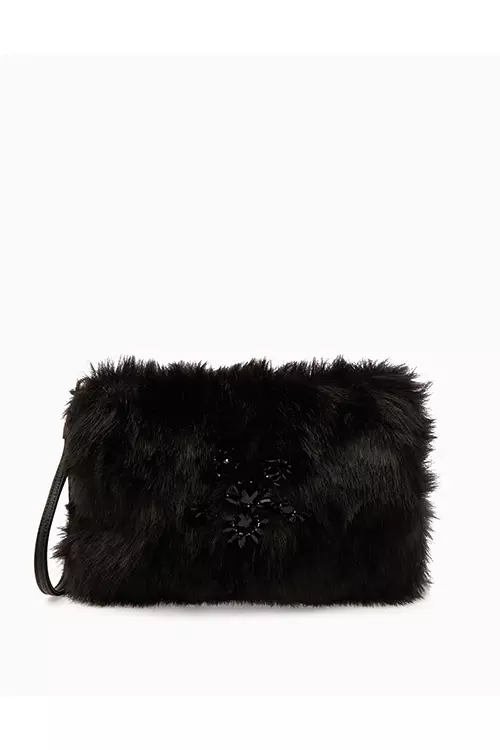 Clutch din blana, Stradivarius, 79.90 lei